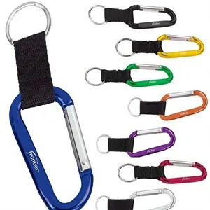 Carabiner With Strap And Split Ring Keychain