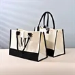 Jute Patchwork Tote Bag | https://www.bestnamebadges.com