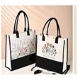Jute Patchwork Tote Bag | https://www.bestnamebadges.com