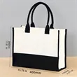 Jute Patchwork Tote Bag | https://www.bestnamebadges.com