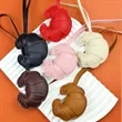 Croissant Keychain Leather Pendant with Lanyard | https://www.bestnamebadges.com