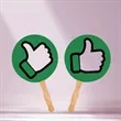 Round Paper Hand Fan with Wooden Handle for Promotion | https://www.bestnamebadges.com