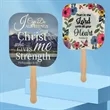 Round Paper Hand Fan with Wooden Handle for Promotion | https://www.bestnamebadges.com