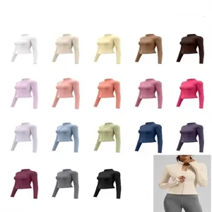 Full Zip Yoga Running Jacket with Thumb Holes
