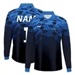 Custom Sublimated Collared V-Neck Long Sleeve Soccer Jersey | https://www.bestnamebadges.com