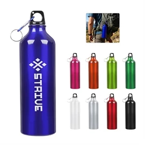 25Oz Sports Aluminum Water Bottle W/ Carabiner