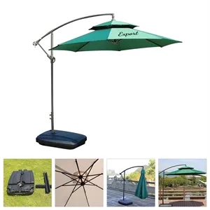 8.8Ft Cantilever Patio Umbrella with Water Base