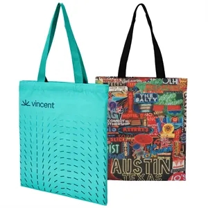 12 Oz Sublimated Sturdy Poly Canvas Tote Bag (14" x 16")