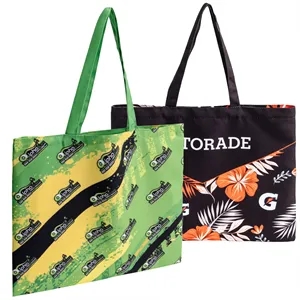12 Oz Sublimated Sturdy Poly Canvas Tote Bag (18.5" x 14.5")