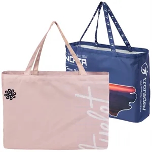 12 Oz Sublimated Poly Canvas Tote Bag w/ Gusset - 20"x15"x5"