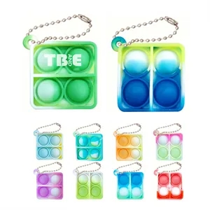 2"x2" Mini Square Fidget Pop It Keychain