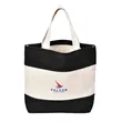 Striped Canvas Tote with Embroidery | https://www.bestnamebadges.com