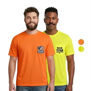 High Vis Short Sleeve Safety Tee Shirt W/ Pocket