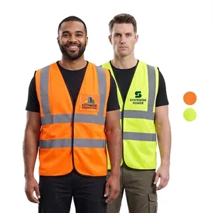 Premium Knitted Hi Vis Class 2 Safety Loop & Hook Vest