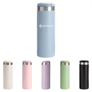 17Oz Slim Stainless Steel Insulated Water Bottle W/ Lid