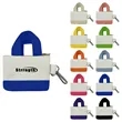 Mini Two Tone Canvas Tote Bag Keychain Coin Purse W/ Zipper | https://www.bestnamebadges.com