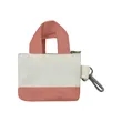 Mini Two Tone Canvas Tote Bag Keychain Coin Purse W/ Zipper | https://www.bestnamebadges.com