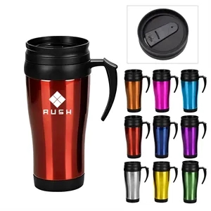 15Oz Travel Insulated Coffee Mug Tumbler For Car Cup Holder