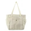 Customized Eco-Friendly Canvas Tote Bag with 2 Side Pockets | https://www.bestnamebadges.com