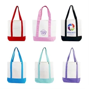 Two Tone Large Capacity Eco Friendly Canvas Tote Bag