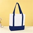 Two Tone Large Capacity Eco Friendly Canvas Tote Bag | https://www.bestnamebadges.com