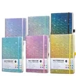 PU Soft Cover Sparkly Star Elastic Closure Journal | https://www.bestnamebadges.com