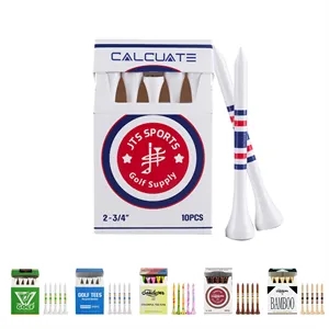 2 3/4" Premium Wood Golf Tees W/ Iconic Packging
