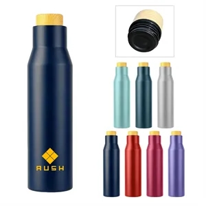 20Oz Travel Insulated Water Bottle With Bamboo Lid