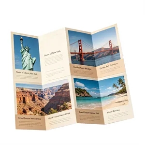 Custom 4 Fold Kraft Business Brochure Paper Map 18"x11.8"