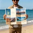 Custom 4 Fold Kraft Business Brochure Paper Map 18"x11.8" | https://www.bestnamebadges.com