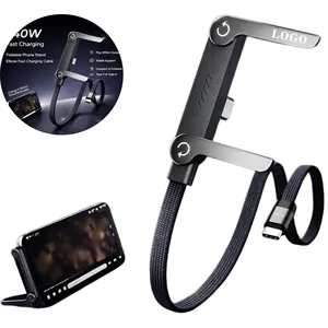 240W 2 in 1 Type C Cable With Invisible Phone Stand