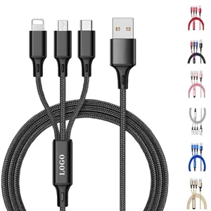 3-in-1 Braided Fast Charge Cable for All Phones