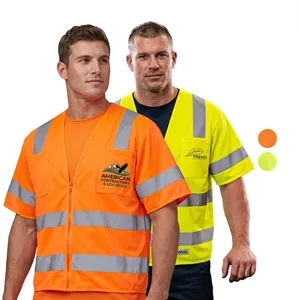 Premium Knitted Hi Vis Class 3 Safety Vest with 2 Pocket