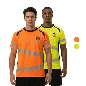 High Vis Class 3 Segmented Tape Safety T-Shirt With Pockets