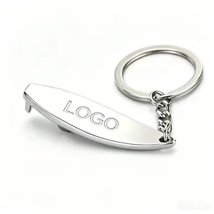 Surfboard Shaped Metal Keychain Bottle Opener