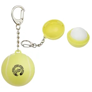 Tennis SPF15 Lip Moisturizer with Keychain | https://www.bestnamebadges.com