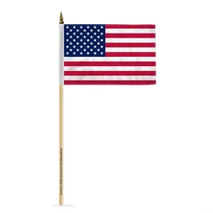 USA ePoly Stick Flags with Printed Staff
