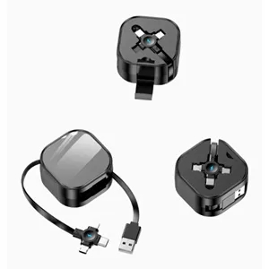 Retractable 4-in-1 Cable with Lanyard & Stand