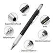 6 in 1 Multifunction Tool Pen with Ruler Stylus Screwdrivers | https://www.bestnamebadges.com