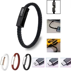 Leather Bracelet Charger USB Charging Cable Braided Cord