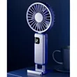 Portable USB Handheld Fan With Base And Digital Display | https://www.bestnamebadges.com