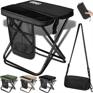 Portable Folding Camping Stool with Mesh Pocket