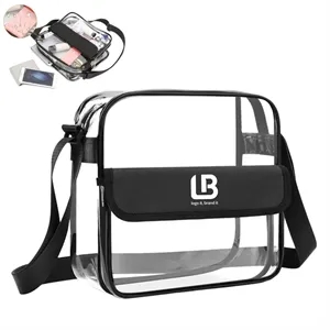 Stadium Approved Clear Crossbody Bag with Front Pocket
