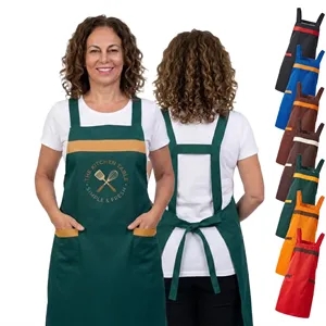 12 oz Woven knitted Two-Tone Kitchen Aprons w/ 2 pockets