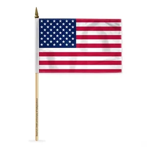 USA Nylon Stick Flags with Printed Staff