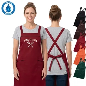 12 oz Woven knitted Kitchen Apron w/ Cross Strap & 2 pockets