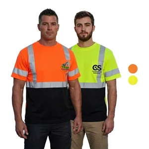Class 3 Hi Viz Color Block Reflective Safety Pocket T-Shirt
