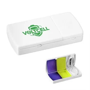 Compact Travel Pill Cutter Splitter W/ 2 Case