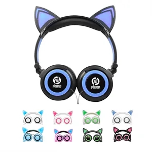 Wireless Bluetooth Purple Cat Ear Headphones