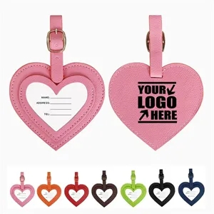 Heart Shaped Leather Luggage Tag